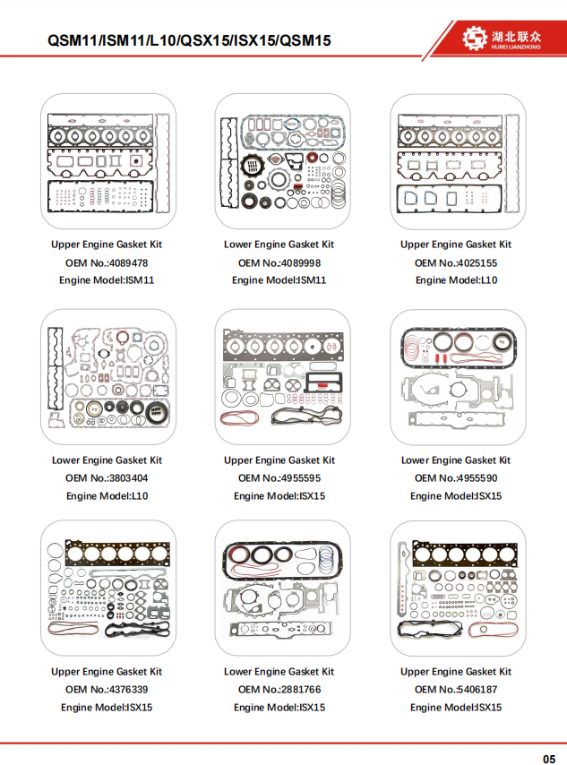 Cummins engine gasket QSM11/ISM11/L10/QSX15/ISX15/QSM15