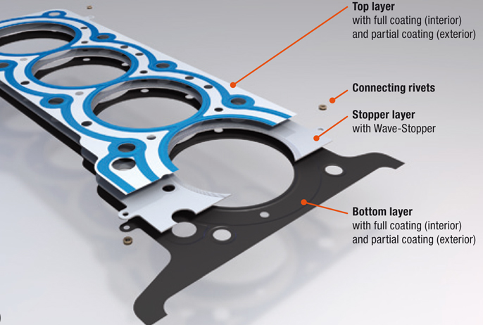 A premium VPGASKET Multi-Layer Steel head gasket for heavy-duty engine repair.